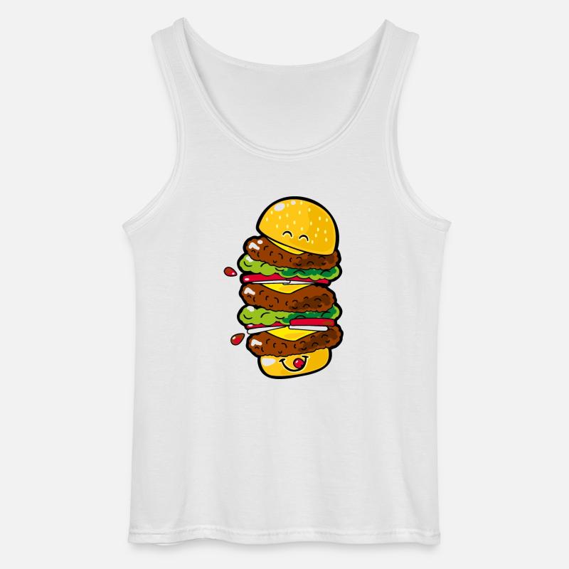 Smiley Big Burger - Canotta da uomo Gildan - bianco