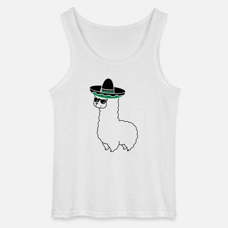 lama_mexico_2 - Gildan Männer Tank Top - Weiß