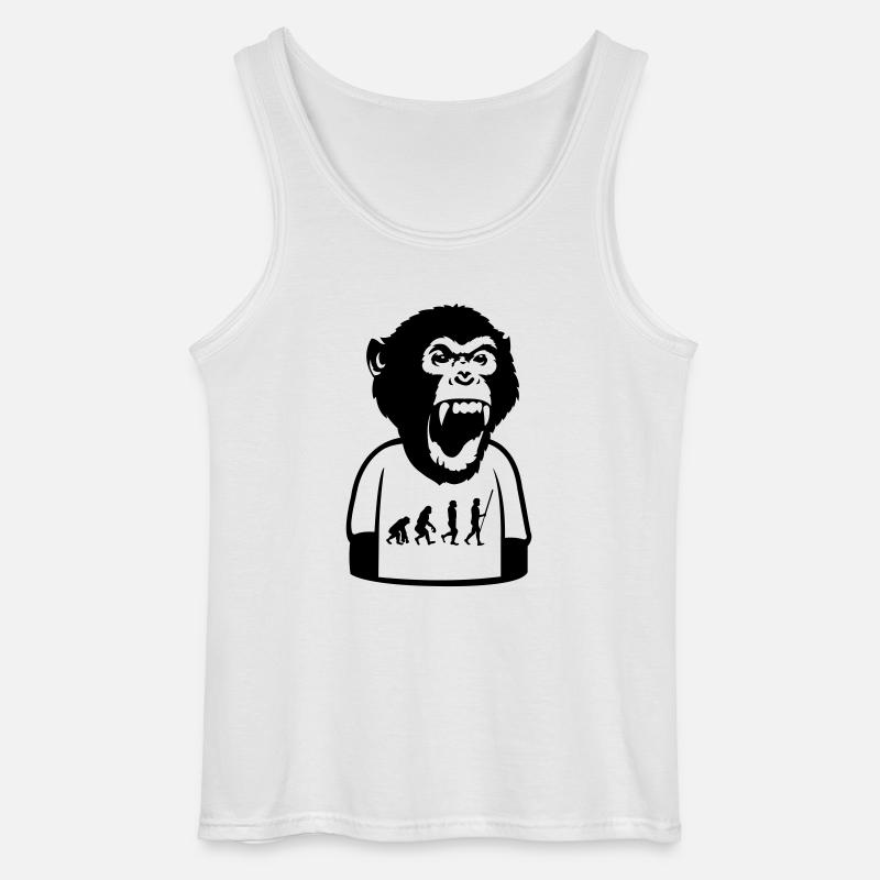 Monkey Evolution - Gildan Men’s Tank Top - white