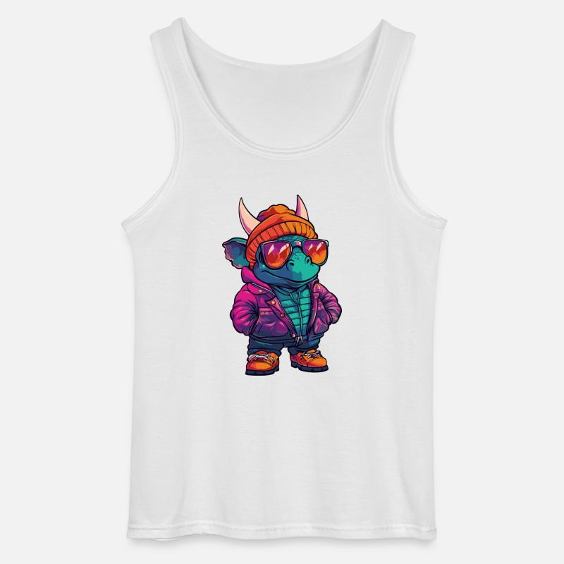 Dinosaurier triceratops Winter Comic - Gildan Männer Tank Top - Weiß