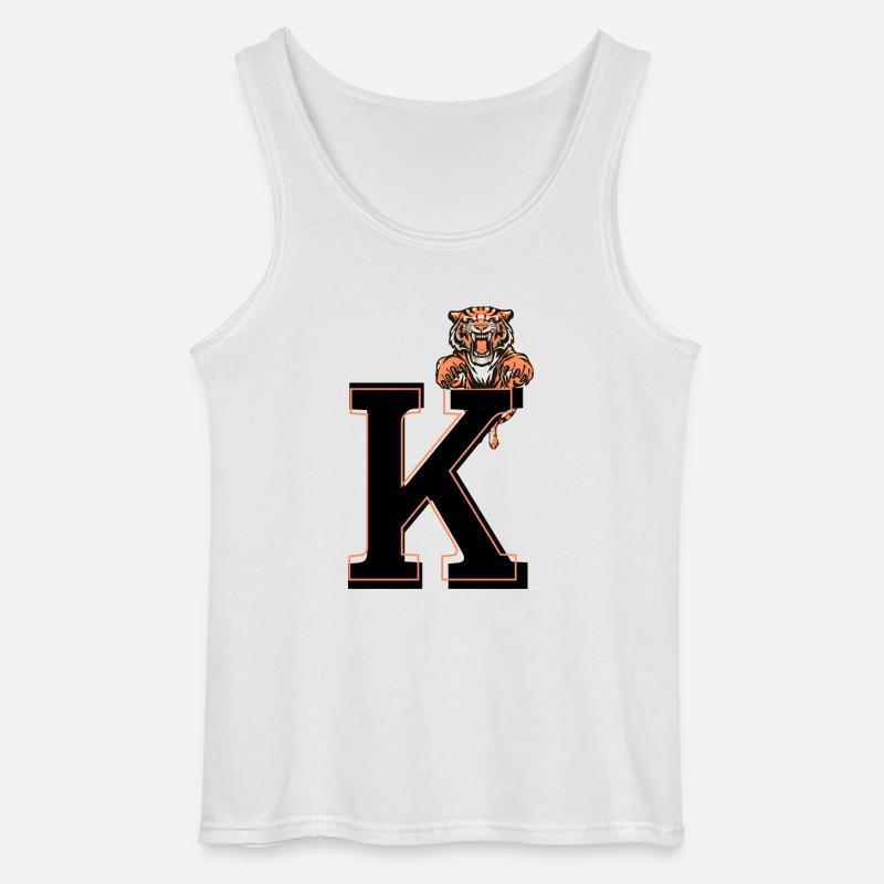 Buchstabe k Tiger - Geschenkidee - Gildan Männer Tank Top - Weiß