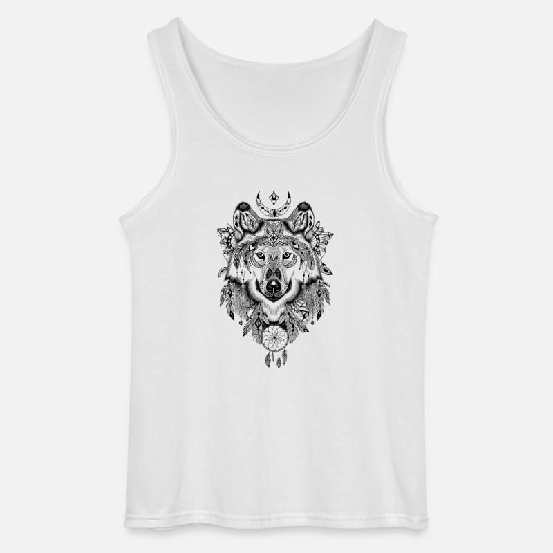 Wolfssymbol - Gildan Männer Tank Top - Weiß