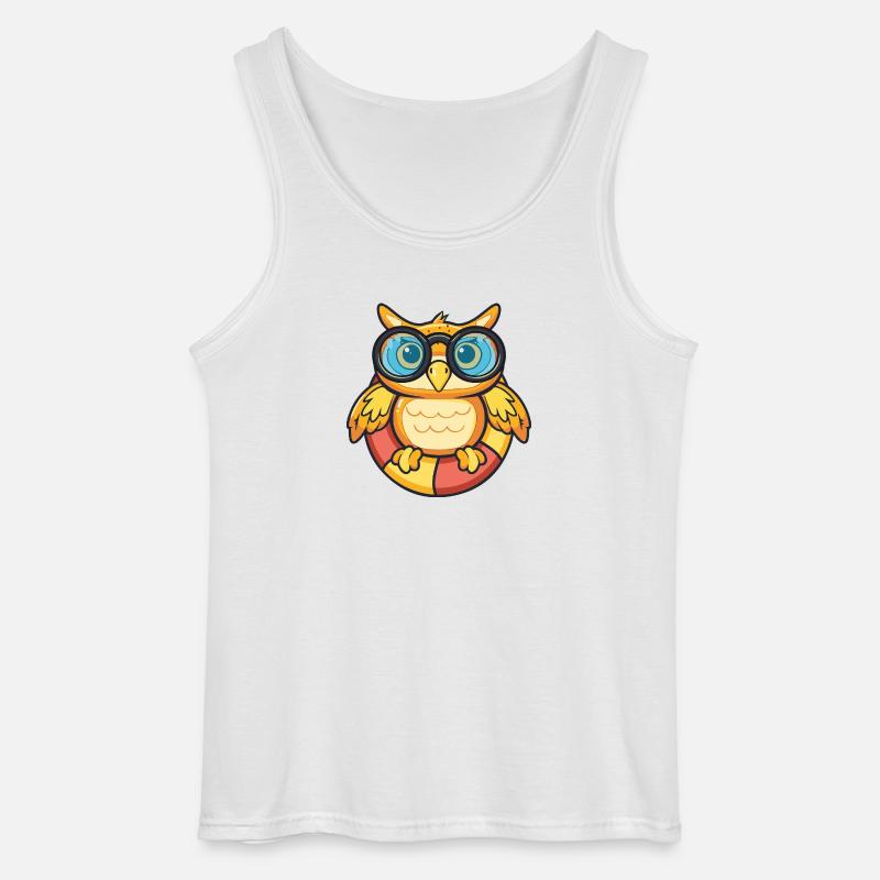 Eule Comic Cool - Gildan Männer Tank Top - Weiß
