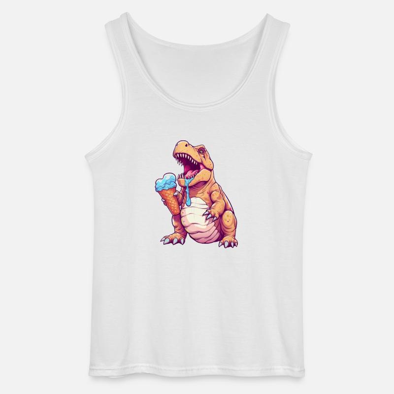 Eiscreme-Dino - Gildan Männer Tank Top - Weiß