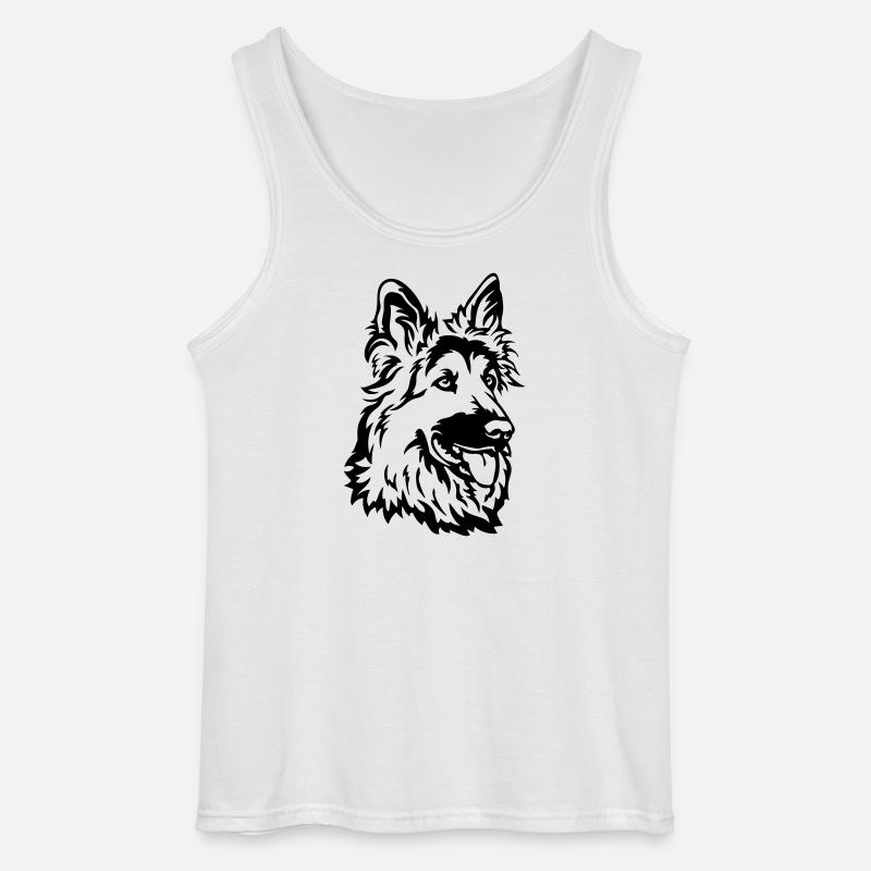 Deutscher Schäferhund Kopf - Gildan Männer Tank Top - Weiß