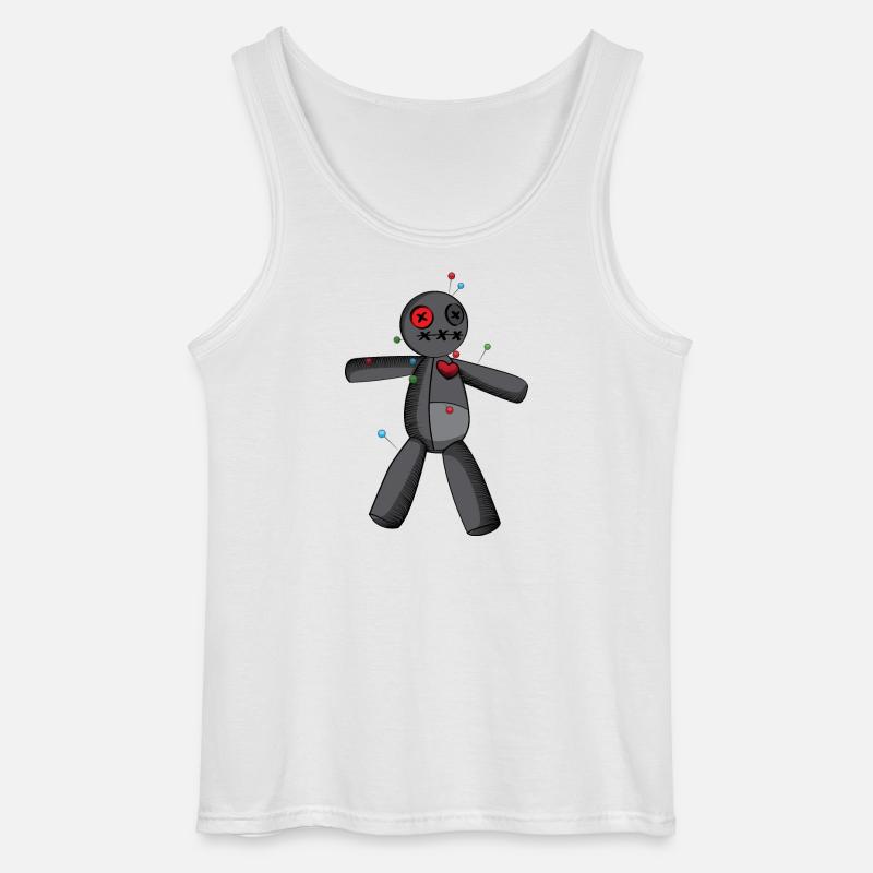 Phasmophobia Voodoo Puppe in schwarz - Gildan Männer Tank Top - Weiß