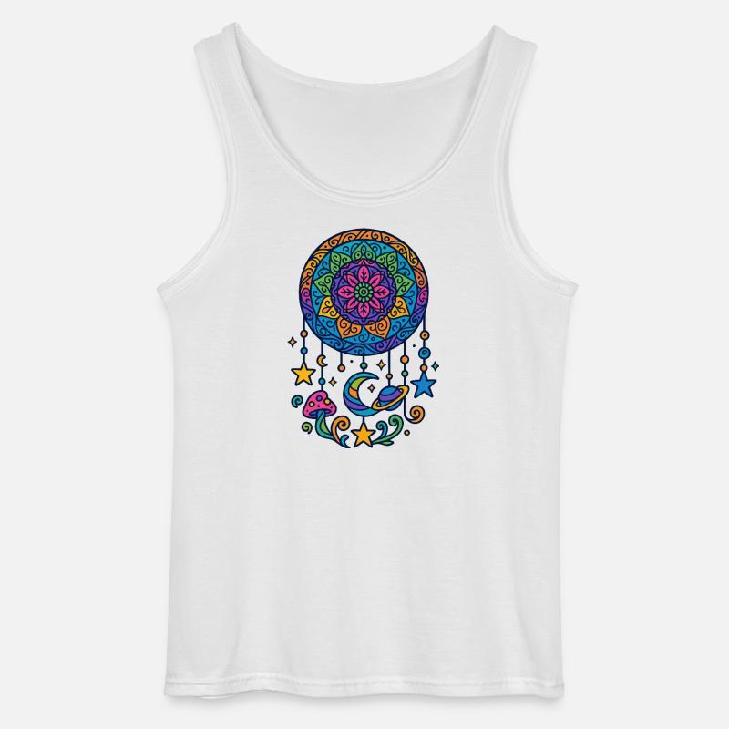 Psychedelischer Traumfänger im Universum - Gildan Männer Tank Top - Weiß