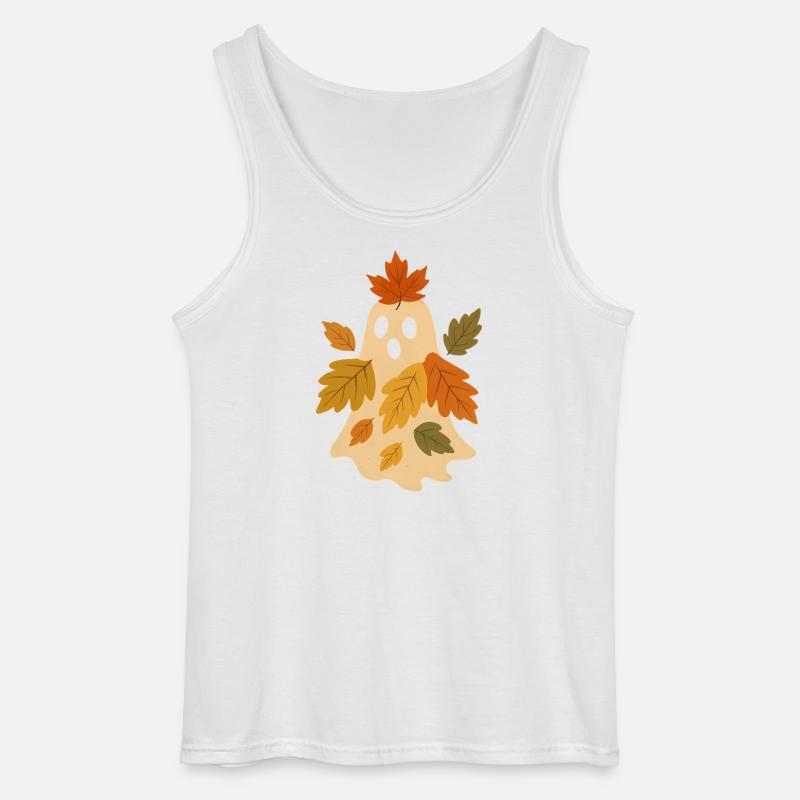 Herbstgeist mit Blättern - Gildan Männer Tank Top - Weiß