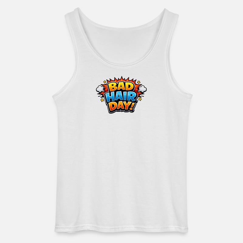 Bad Hair Day Comic Explosion - Gildan Männer Tank Top - Weiß