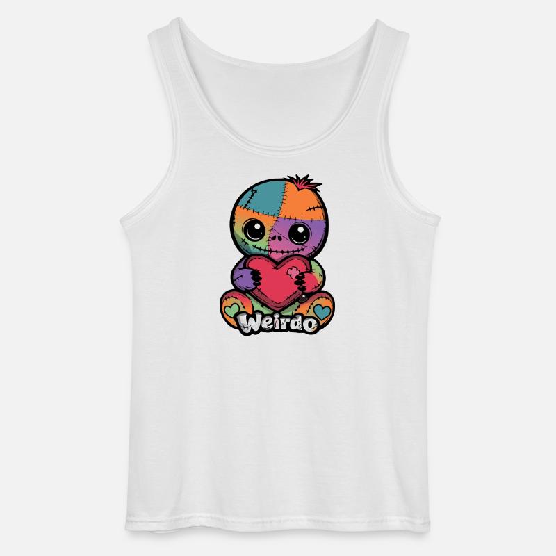 Patchwork Kuschelheld Weirdo Herz - Gildan Männer Tank Top - Weiß