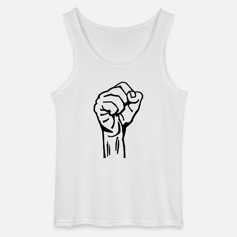 Geballte Faust - Gildan Männer Tank Top - Weiß