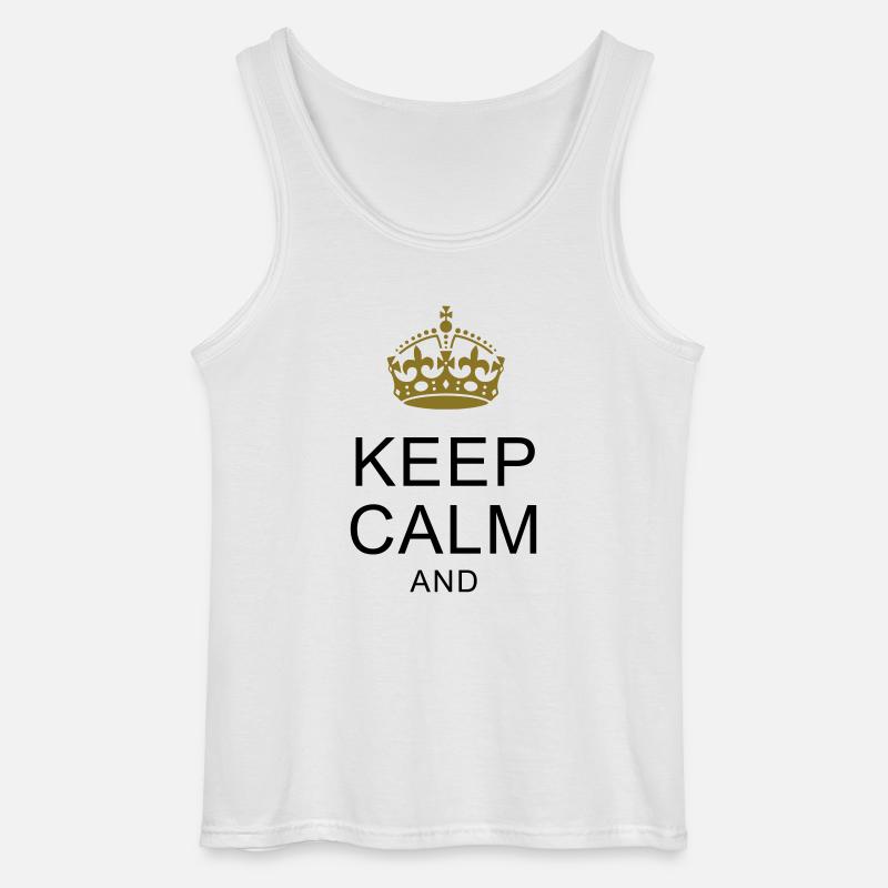 KEEP-CALM-SHIRTS.com ... Dein Text ARIAL - Gildan Männer Tank Top - Weiß