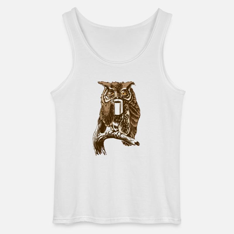 Kaffee-Eule braun - Gildan Männer Tank Top - Weiß