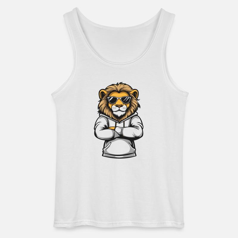 Löwe Comic - Gildan Männer Tank Top - Weiß