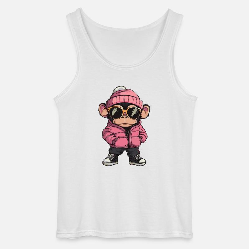 Affe Cool Comic - Gildan Männer Tank Top - Weiß