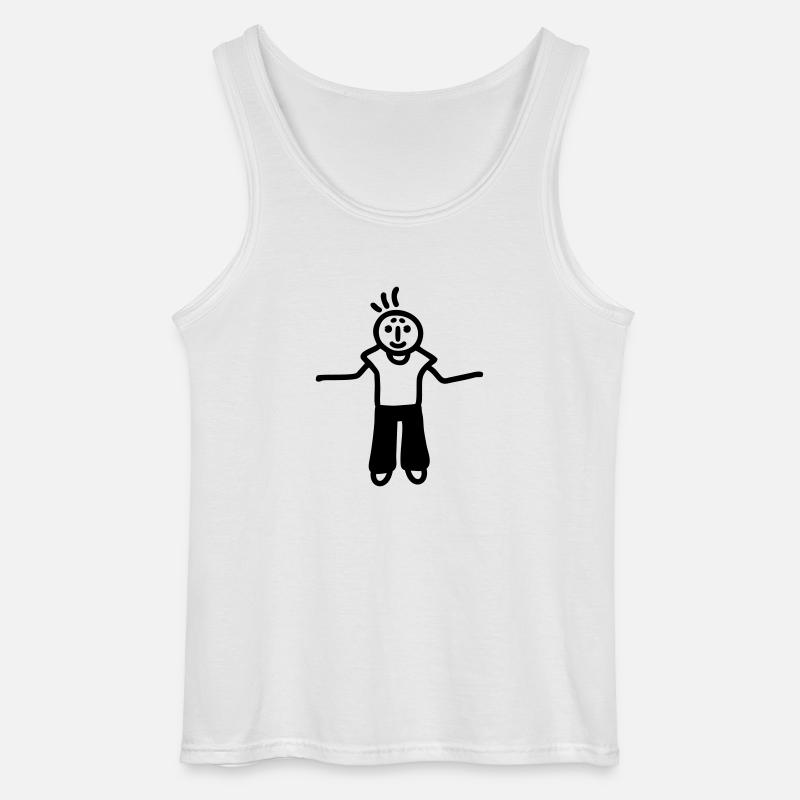 Strichmännchen egal - Gildan Männer Tank Top - Weiß