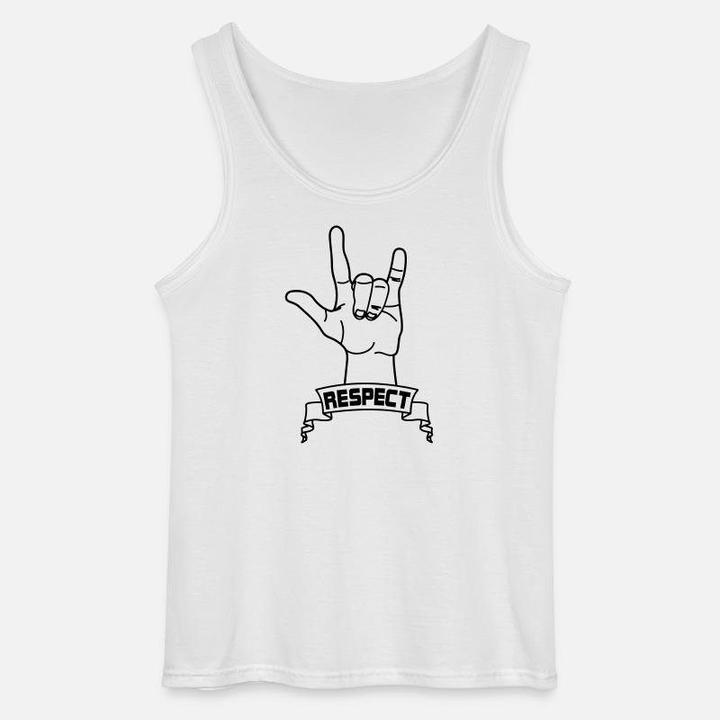 Handgeste Respekt mit Text RESPEKT - Gildan Männer Tank Top - Weiß