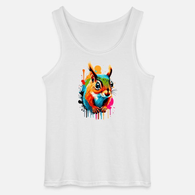 Eichhörnchen Sciurus - Squirrel Farbenfroh - Gildan Männer Tank Top - Weiß