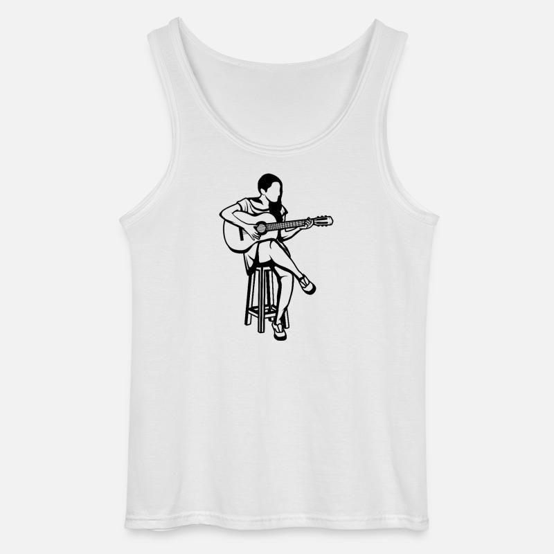 Gitarrflickan - Gildan tanktopp herr - vit