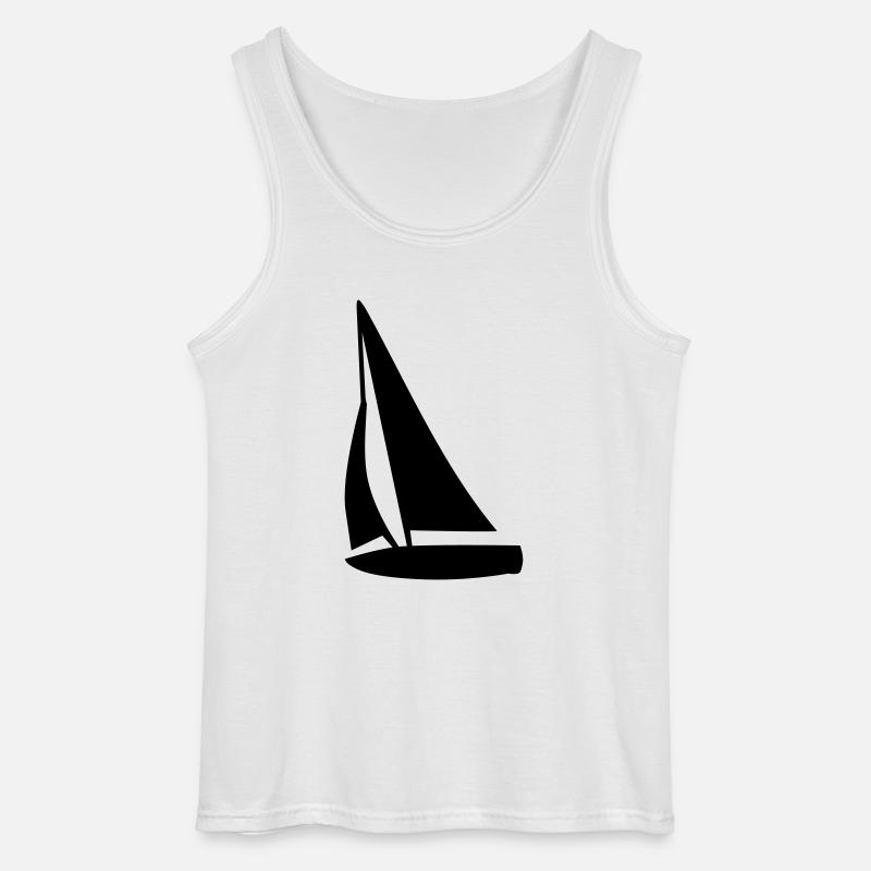 Segelboot - Gildan Männer Tank Top - Weiß