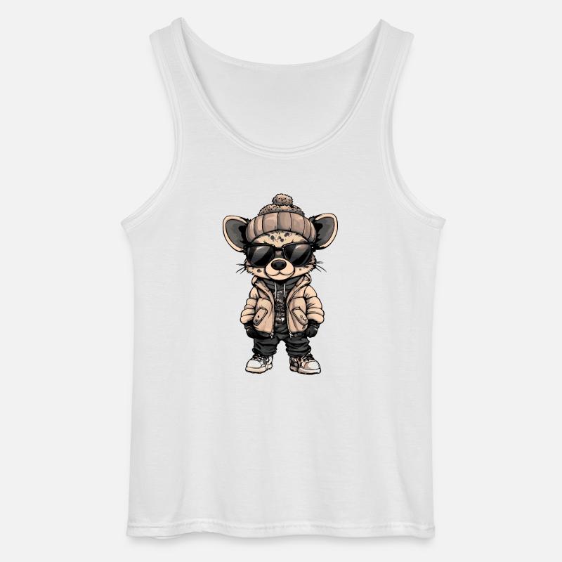 Hyäne Cool Comic - Gildan Männer Tank Top - Weiß