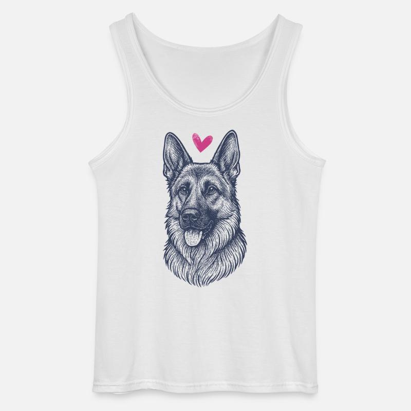 Deutscher Schäferhund – Stark, Treu & Wachsam - Gildan Männer Tank Top - Weiß
