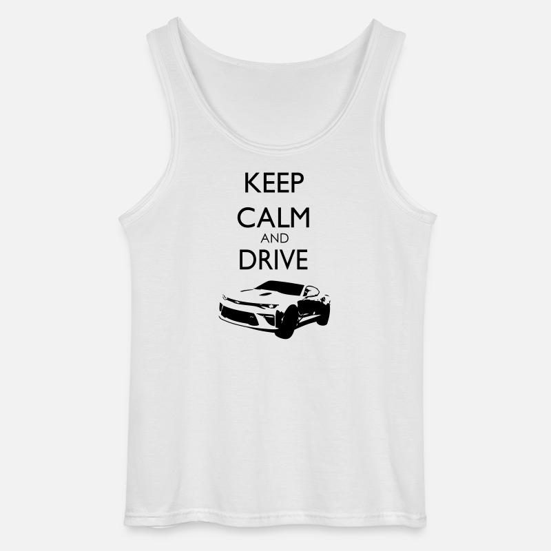Keep Calm and Drive Camaro - Gildan Männer Tank Top - Weiß