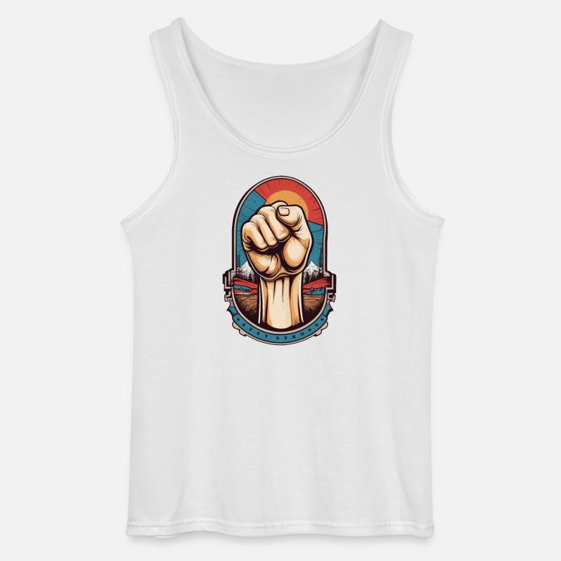 Faust hoch bleib Stark - Gildan Männer Tank Top - Weiß