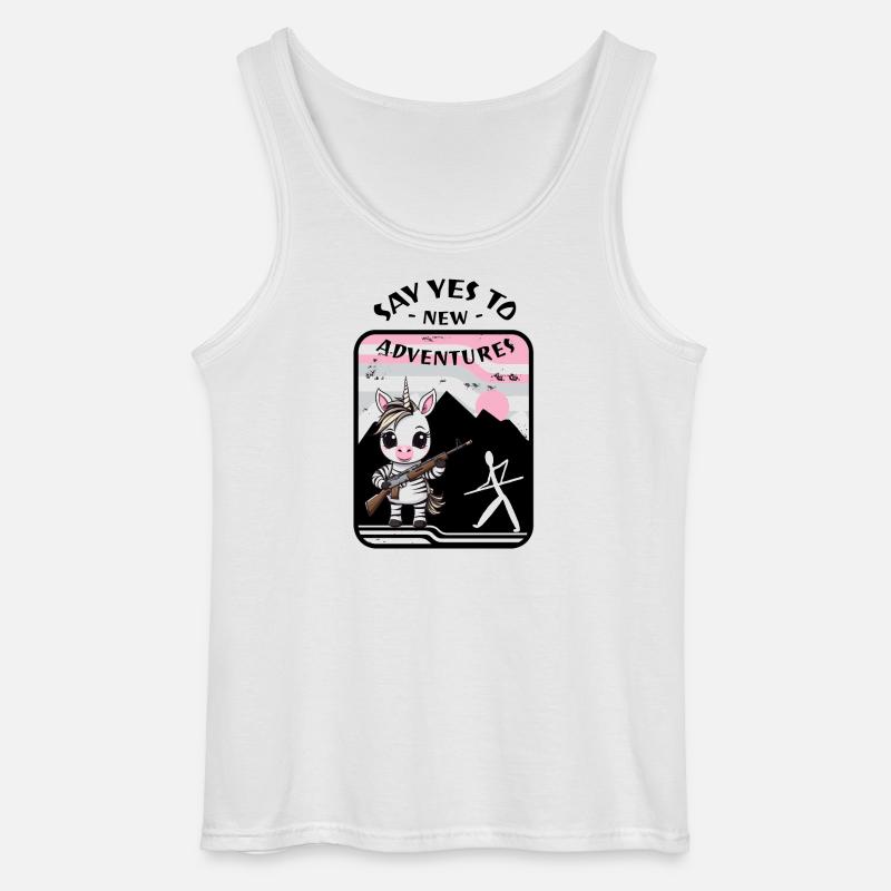 Zebra Einhorn - Gildan Männer Tank Top - Weiß