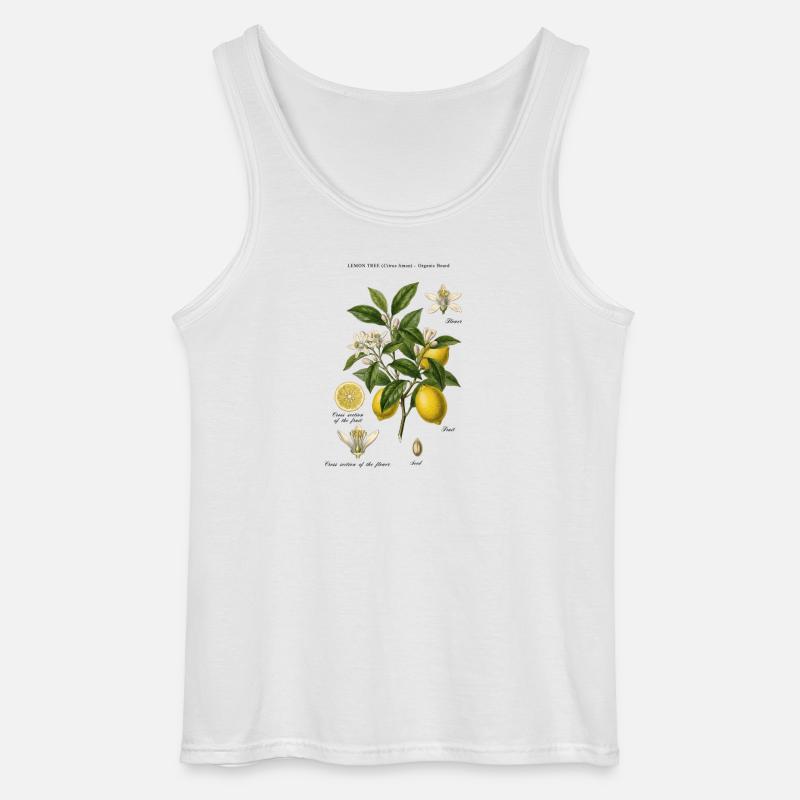 Ramo botanico vintage Lemon Tree - Canotta da uomo Gildan - bianco