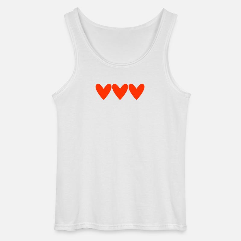 Gestapelte Herzen im roten Illustrationsstil - Gildan Männer Tank Top - Weiß
