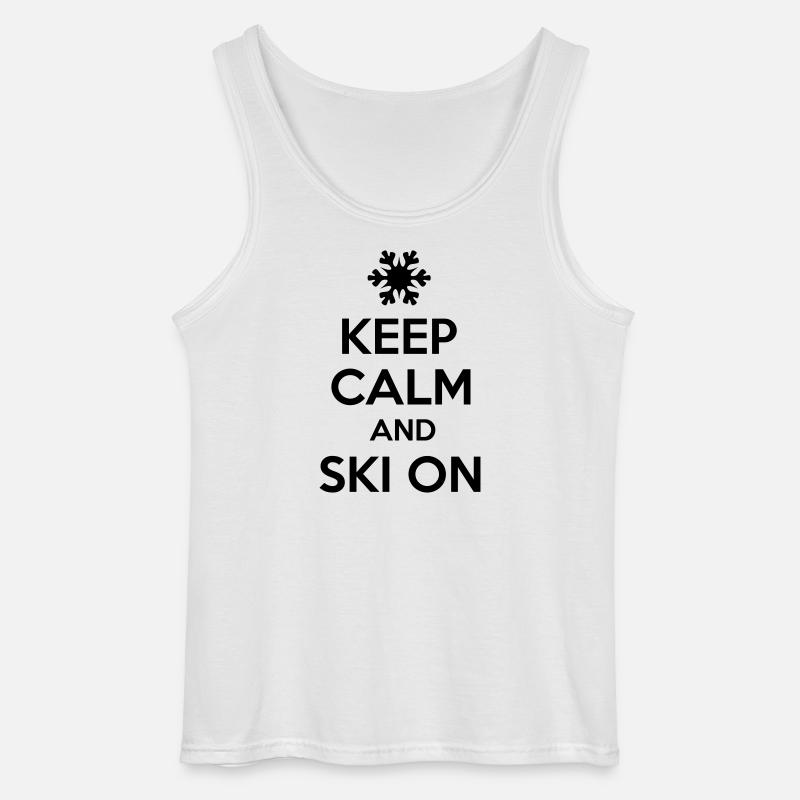 Ski - Gildan Männer Tank Top - Weiß