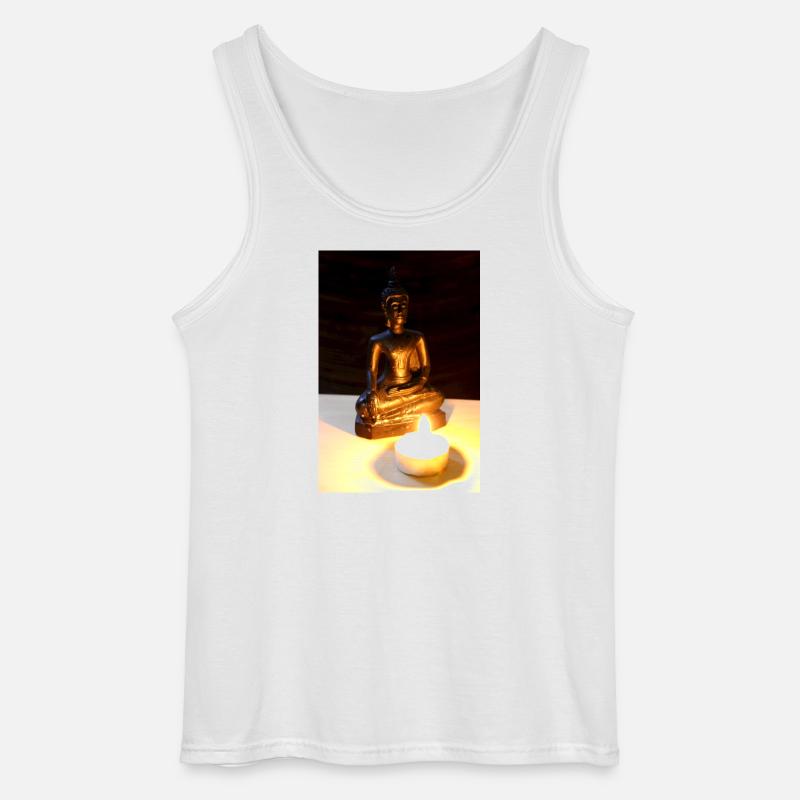 buddha Poster - Gildan Männer Tank Top - Weiß
