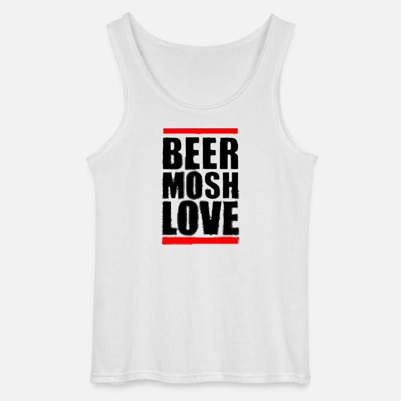 Bier Mosh Liebe Schwarzer Buchstabe - Gildan Männer Tank Top - Weiß