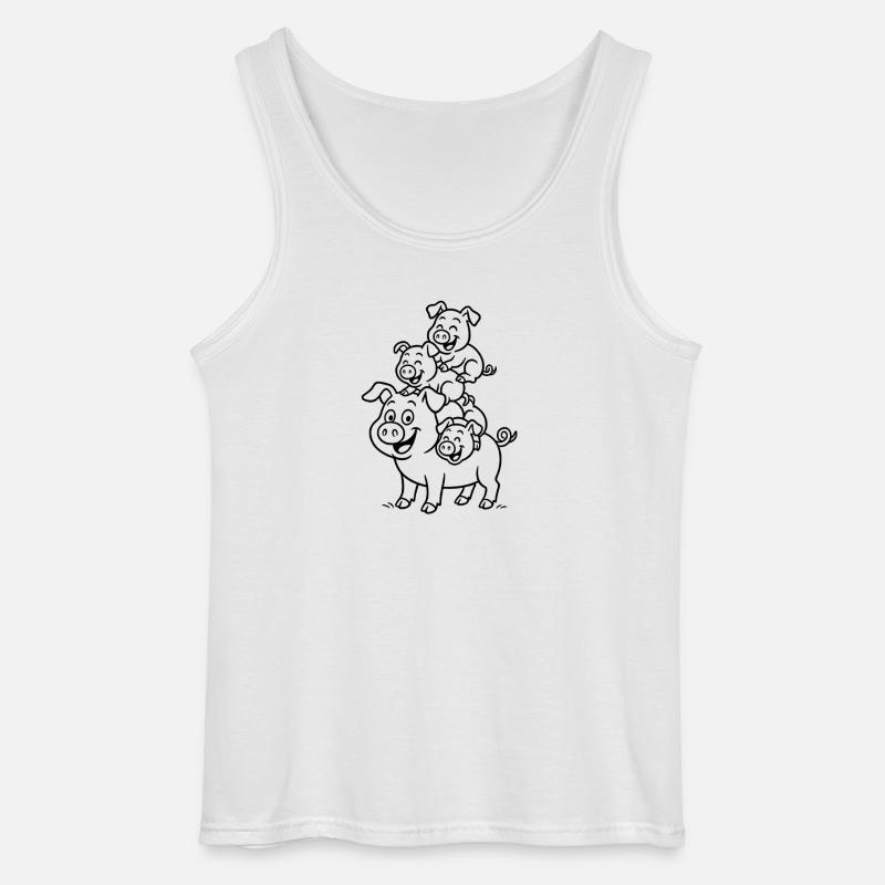 pig, sow - Gildan Men’s Tank Top - white