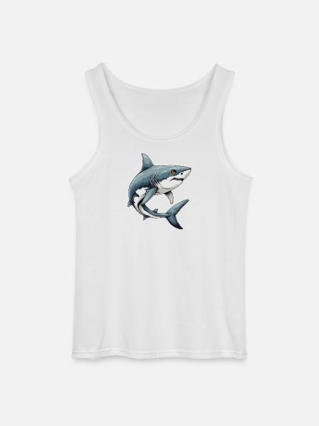 Shark - Gildan Men’s Tank Top - white