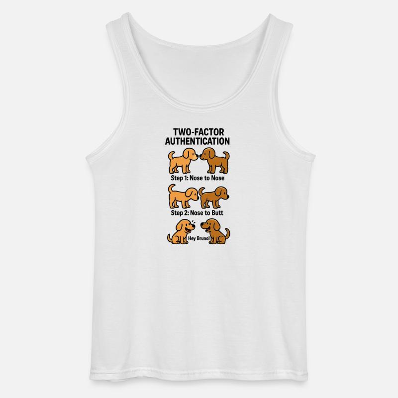 Two Factor Authentication Hunde - Gildan Männer Tank Top - Weiß