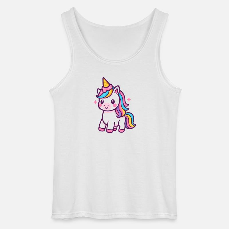 Buntes Einhorn mit Regenbogenmähne - Gildan Männer Tank Top - Weiß