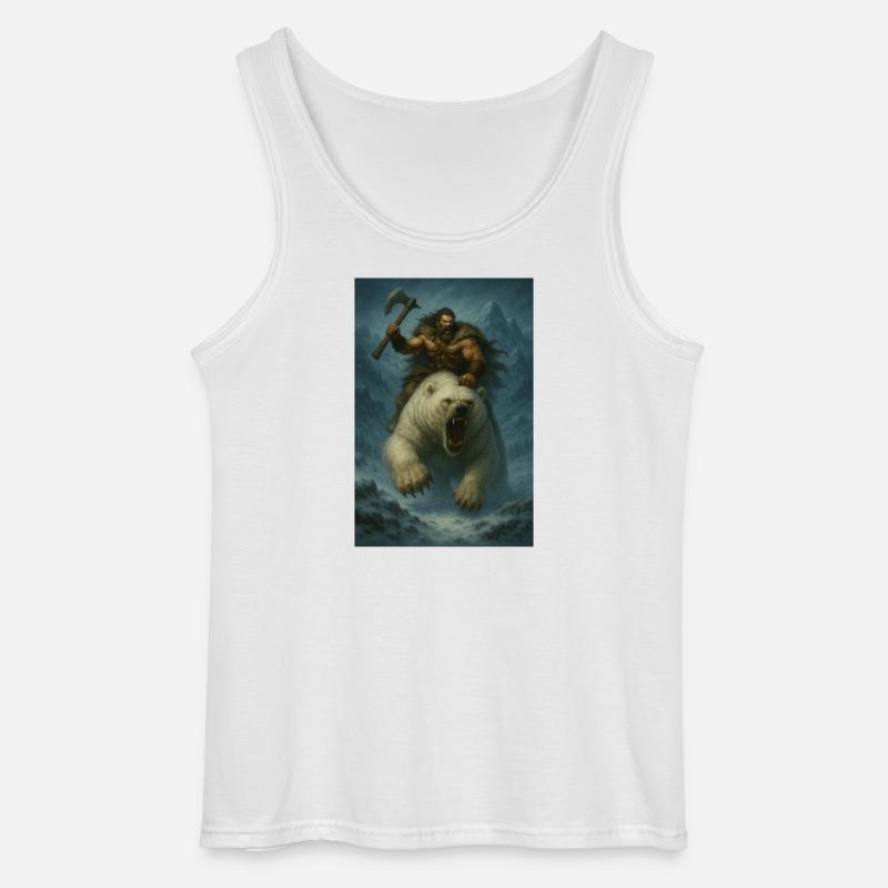 Wikingerkrieger auf Eisbär – Fa-Illustration - Gildan Männer Tank Top - Weiß