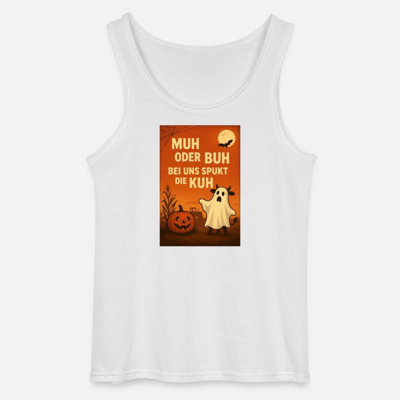 Spukkuh Halloween: MuH oder Buh - Gildan Männer Tank Top - Weiß