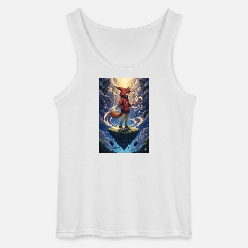 Fuchs im schwebenden Inselkristall - Gildan Männer Tank Top - Weiß