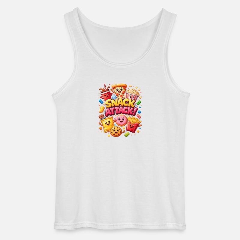 Snack Attack! Bunte Snack-Helden - Gildan Männer Tank Top - Weiß