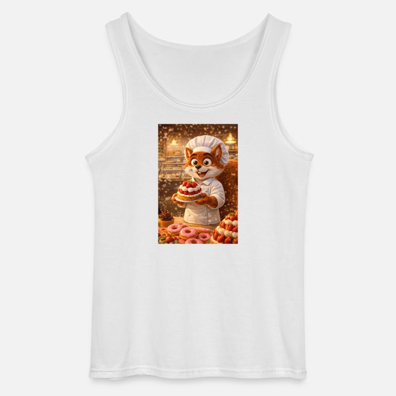 Herr l'écureuil Konditor, Gourmetatmosphäre - Gildan Männer Tank Top - Weiß