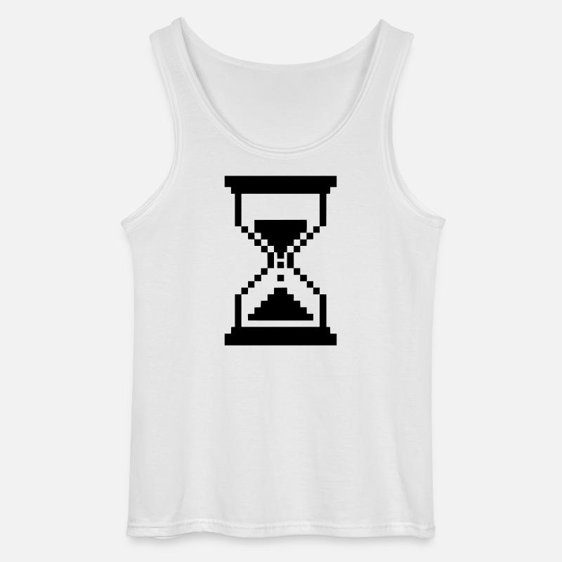Pixel Hourglass Loading Icon - Gildan Men’s Tank Top - white