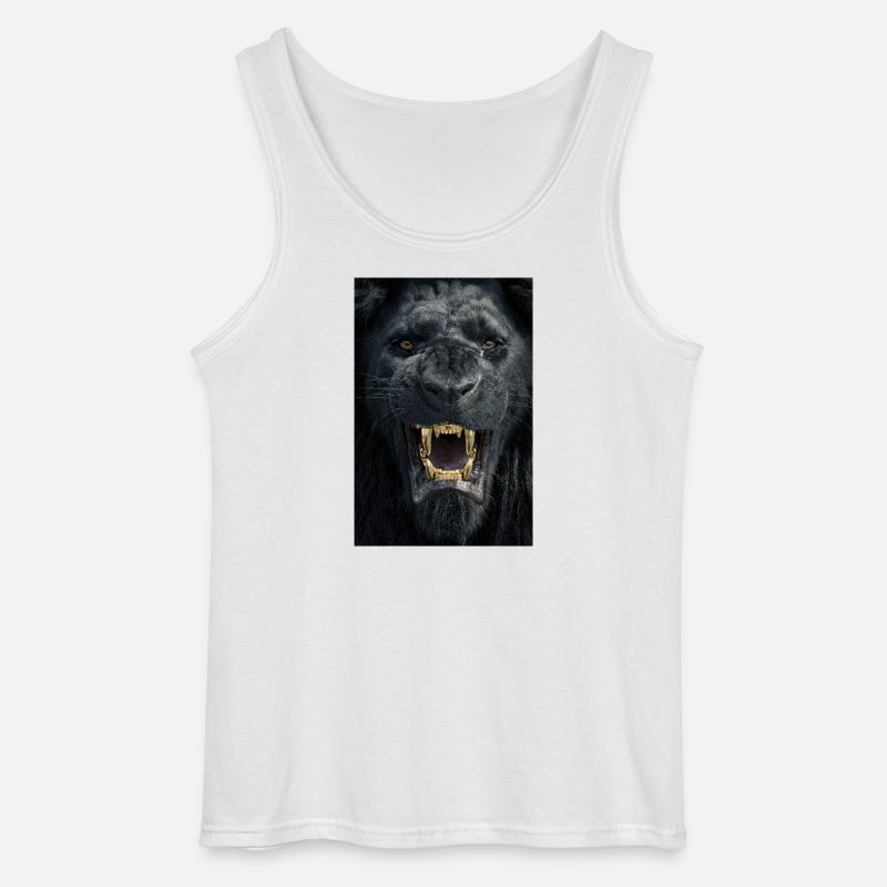 Beast Gold Grin - Gildan tanktop til mænd - hvid