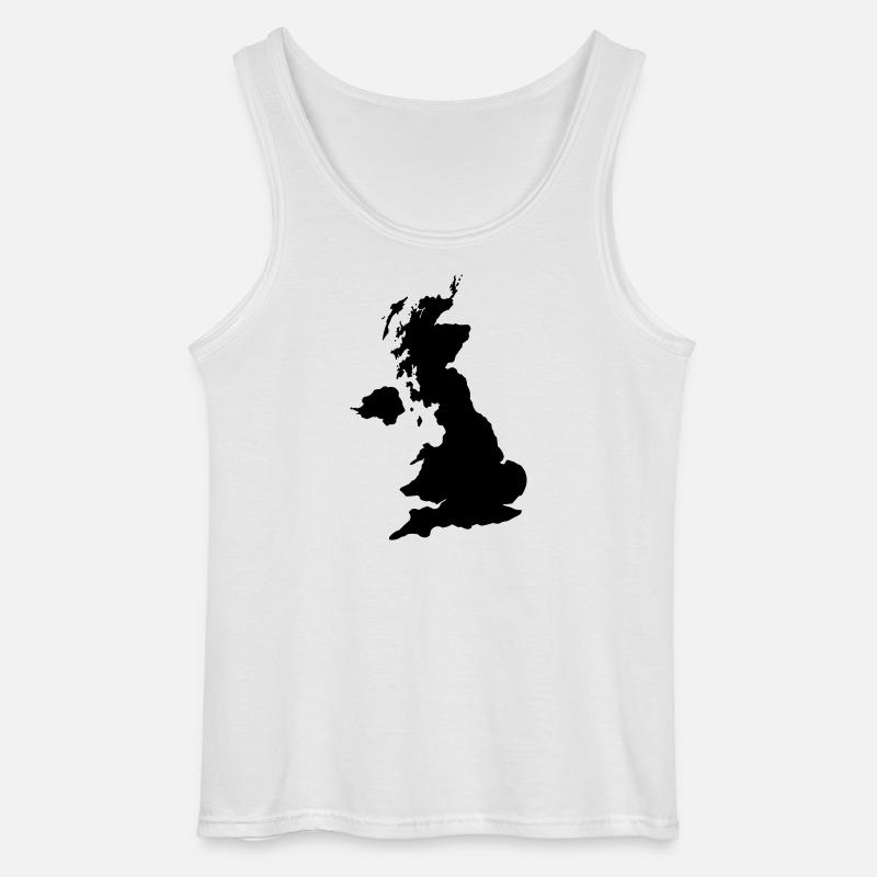 England - Gildan tanktop til mænd - hvid