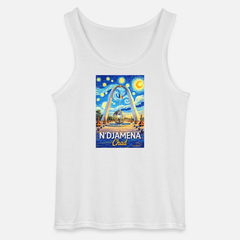 N-Djamena Chad Starry Night - Gildan Männer Tank Top - Weiß