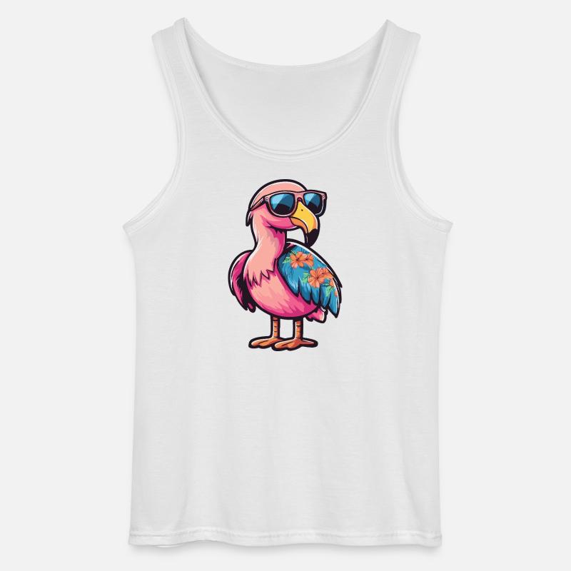 Flamingo Comic Urlaub - Gildan Männer Tank Top - Weiß