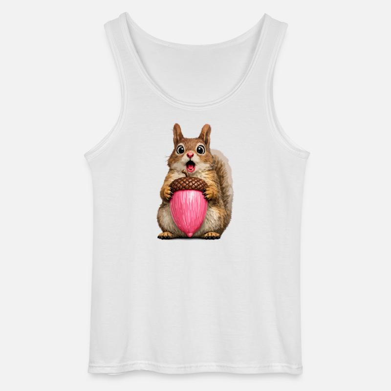 Eichhörnchen mit rosa Eichel - Gildan Männer Tank Top - Weiß