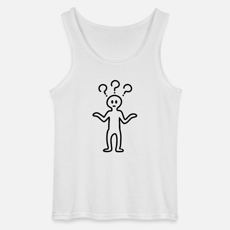 Fragezeichen Männchen - Line - Gildan Männer Tank Top - Weiß